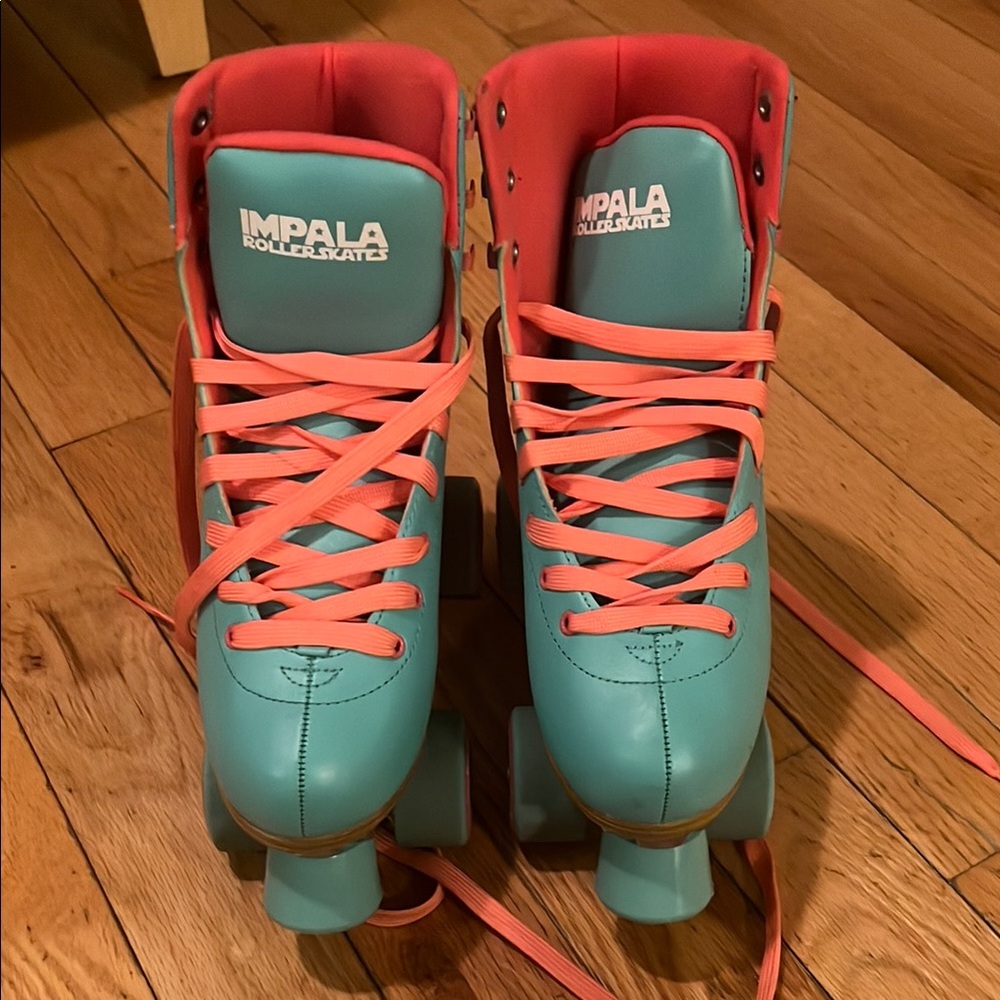 Impala Teal and Pink Roller Skates